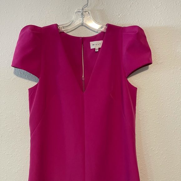 Milly Josie Puff-Sleeve Italian Cady Minidress - Picture 5 of 12